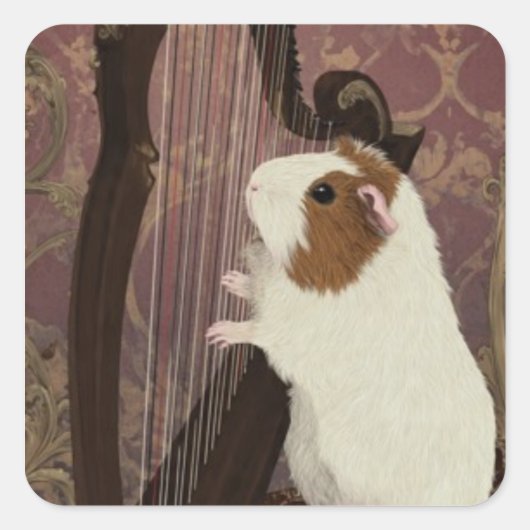 Little Harpist Guinea Pig Sticker (Voorkant)