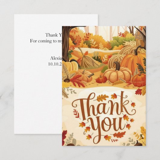 Little Harvest Autumn Herfst Bedankkaart (Voorkant / Achterkant)