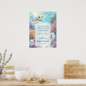 Little Hatchling Sea Turtle Baby Shower Welcome Poster (Keuken)
