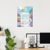 Little Hatchling Sea Turtle Baby Shower Welcome Poster (Thuiskantoor)