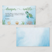 Little Hatchling Turtle Baby shower Luier Raffle Informatiekaartje (Voorkant / Achterkant)