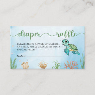 Little Hatchling Turtle Baby shower Luier Raffle Informatiekaartje