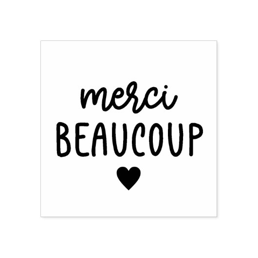 Little Heart Merci Beaucoup Rubberstempel (Afrduk)
