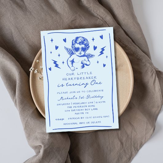 Little Heartbreaker Valentines Boy 1st Birthday Kaart