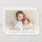 Little Hearts Baby Zuster Geboorteaankondiging Feestdagenkaart (Voorkant)