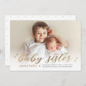 Little Hearts Baby Zuster Geboorteaankondiging Feestdagenkaart (Voorkant / Achterkant)