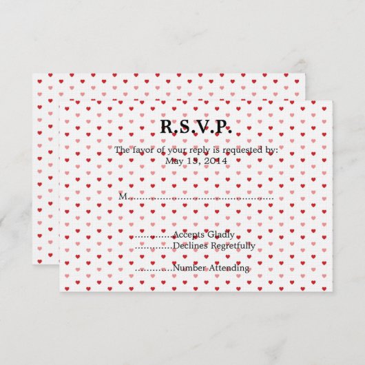 Little Hearts Bruiloft RSVP (Voorkant / Achterkant)