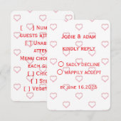 little hearts bruiloft RSVP kaartje (Voorkant / Achterkant)