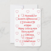 little hearts bruiloft RSVP kaartje (Achterkant)
