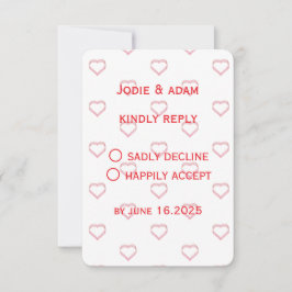 little hearts bruiloft RSVP kaartje