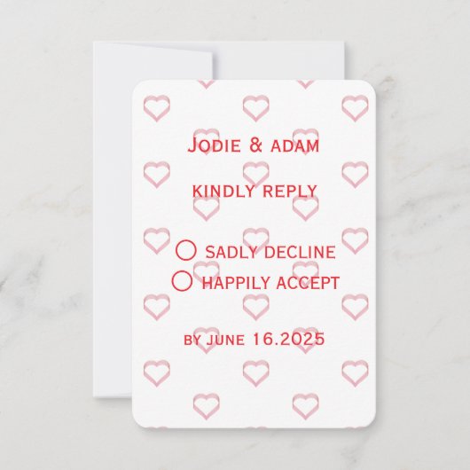 little hearts bruiloft RSVP kaartje (Voorkant)