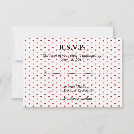 Little Hearts Bruiloft RSVP Kaartje (Voorkant)