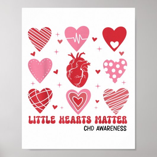 Little Hearts CHD Bewustzijn Hart Anatomie Valenti Poster (Voorkant)