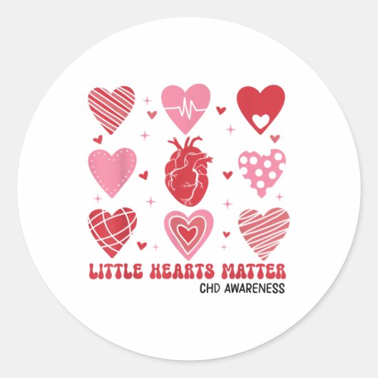 Little Hearts CHD Bewustzijn Hart Anatomie Valenti Ronde Sticker (Voorkant)
