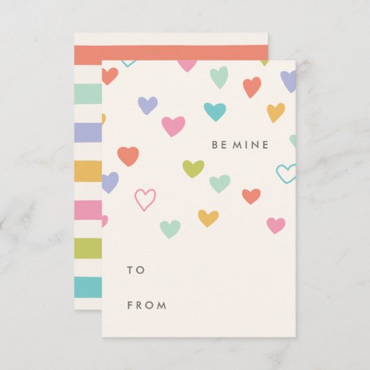 Little Hearts Classroom Valentijn Kaart (Voorkant / Achterkant)