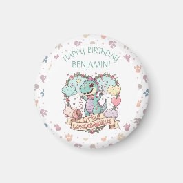 Little Hearts Dino Birthday Personalized Magneet