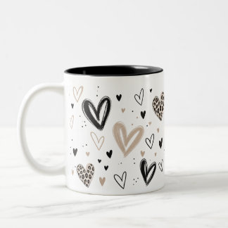 Little Hearts - Elegante Herztasse Tweekleurige Koffiemok