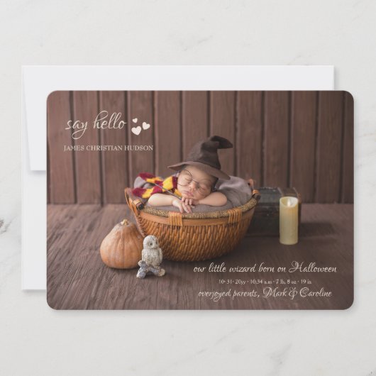 Little Hearts Foto Geboorteaankondiging Aankondiging (Voorkant)