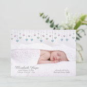Little Hearts Fotogeboorteaankondiging Aankondiging (Staand voorkant)