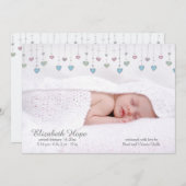 Little Hearts Fotogeboorteaankondiging Aankondiging (Voorkant / Achterkant)