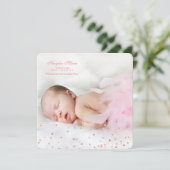 Little Hearts Girl Fotogeboorteaankondiging Aankondiging (Staand voorkant)