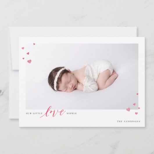 Little Hearts Love Valentijnsdag Photo Card (Voorkant)