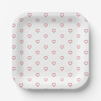little hearts  paper plates papieren bordje