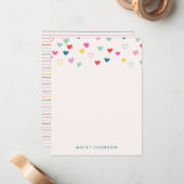 Little Hearts Stationery - Teal Notitiekaartje (Voorkant / Achterkant in situ)