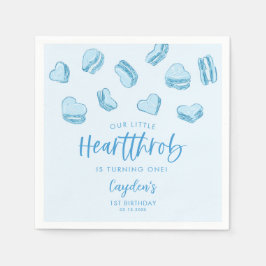 Little Heartthrob Blue Hearts Verjaardagsfeestje Servet