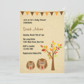 Little Hedégel Baby shower Invitation Rustic Kaart (Staand voorkant)