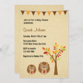 Little Hedégel Baby shower Invitation Rustic Kaart (Voorkant / Achterkant)