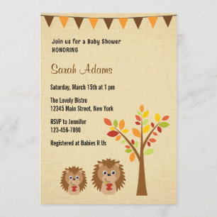 Little Hedégel Baby shower Invitation Rustic Kaart
