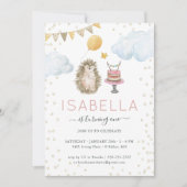 Little Hedégel First Birthday Party Kaart (Voorkant)