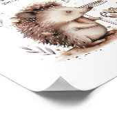 Little Hedgehog Oudertip Potje Baby Shower Bord Poster (Hoek)