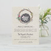 Little Hedgehog Party Uitnodiging (Staand voorkant)