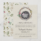 Little Hedgehog Party Uitnodiging (Voorkant / Achterkant)