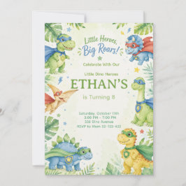 Little Heroes Big Roars Dinosaur Birthday Kaart