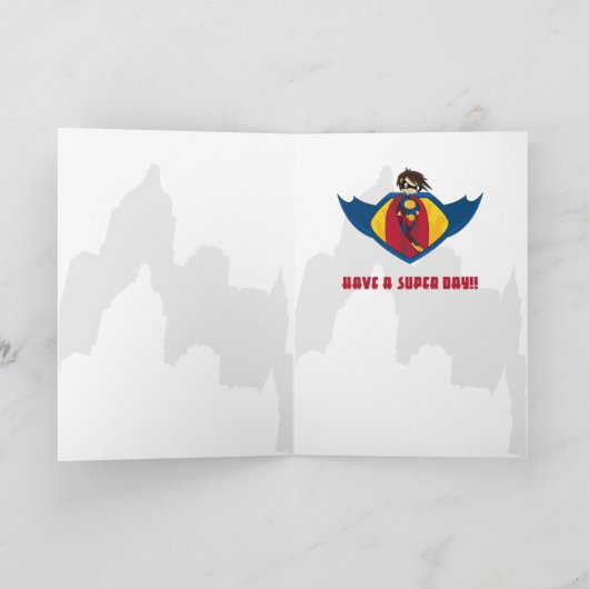 Little Heroes Superhero Verjaardag Kaart (Binnen)