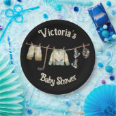 Little Hockey Player Baby shower Clothesline Puck Papieren Bordje (Feest)