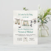 Little Hockey Player Baby shower waslijn Kaart (Staand voorkant)