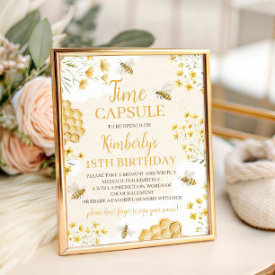 Little Honey 1e Verjaardag Capsule Bord Reclamebord Met Voetstuk