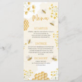 Little Honey Baby Shower 4x9 Menu Card (Voorkant)