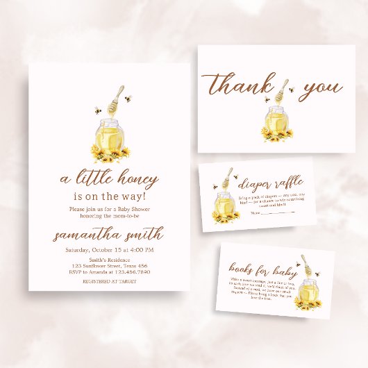 Little Honey-Baby shower Kaart