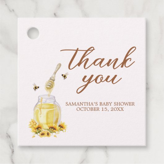 Little Honey Baby shower Square Bedankjes Labels (Voorkant)