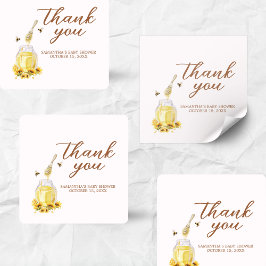 Little Honey-Baby shower Vierkante Sticker