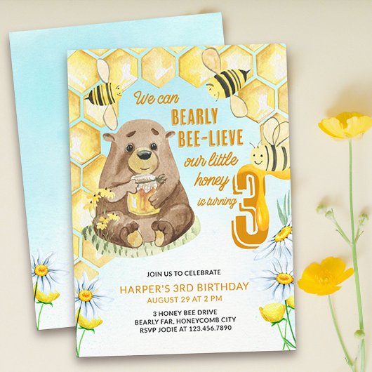 Little Honey Barly Bee-lieve 3e verjaardag bij Kaart