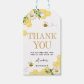 Little Honey Bee 1e Bee-Day Verjaardag Dank u Cadeaulabel (Voorkant)