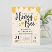 Little Honey Bee 1e verjaardagsfeestje Kaart (Staand voorkant)