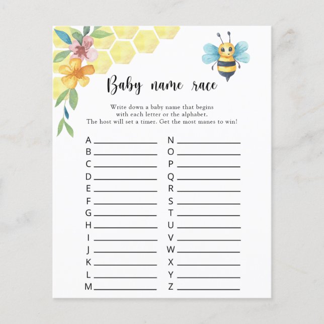 Little honey Bee - Baby name race game (Voorkant)