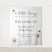 Little Honey Bee Baby Shower Fabric Welcome Sign Wandkleed (Voorkant)